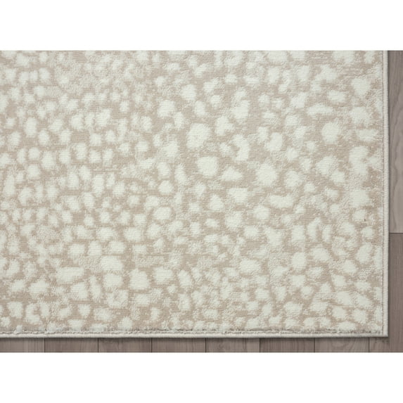 Abani Rugs Arto Contemporary Cheetah Print Area Rug Cream 2'2" x 8' 8' Runner