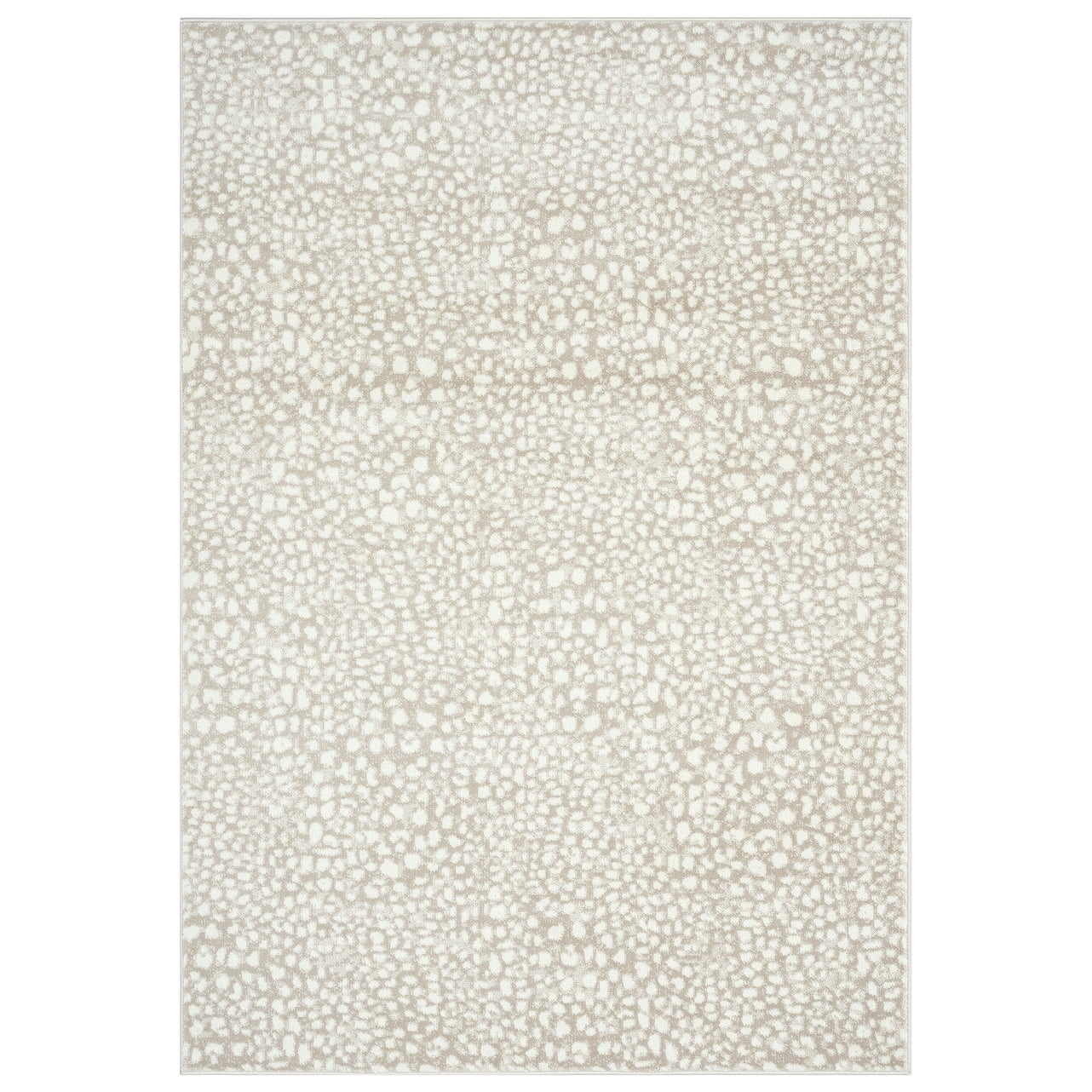 Ivory and Beige Cheetah Print 8' x 10' Synthetic Area Rug