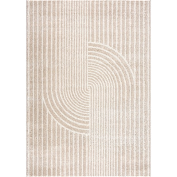 Abani Rugs Nuevo Beige Arch Pattern Knot Area Rug 4' x 6' - Cream