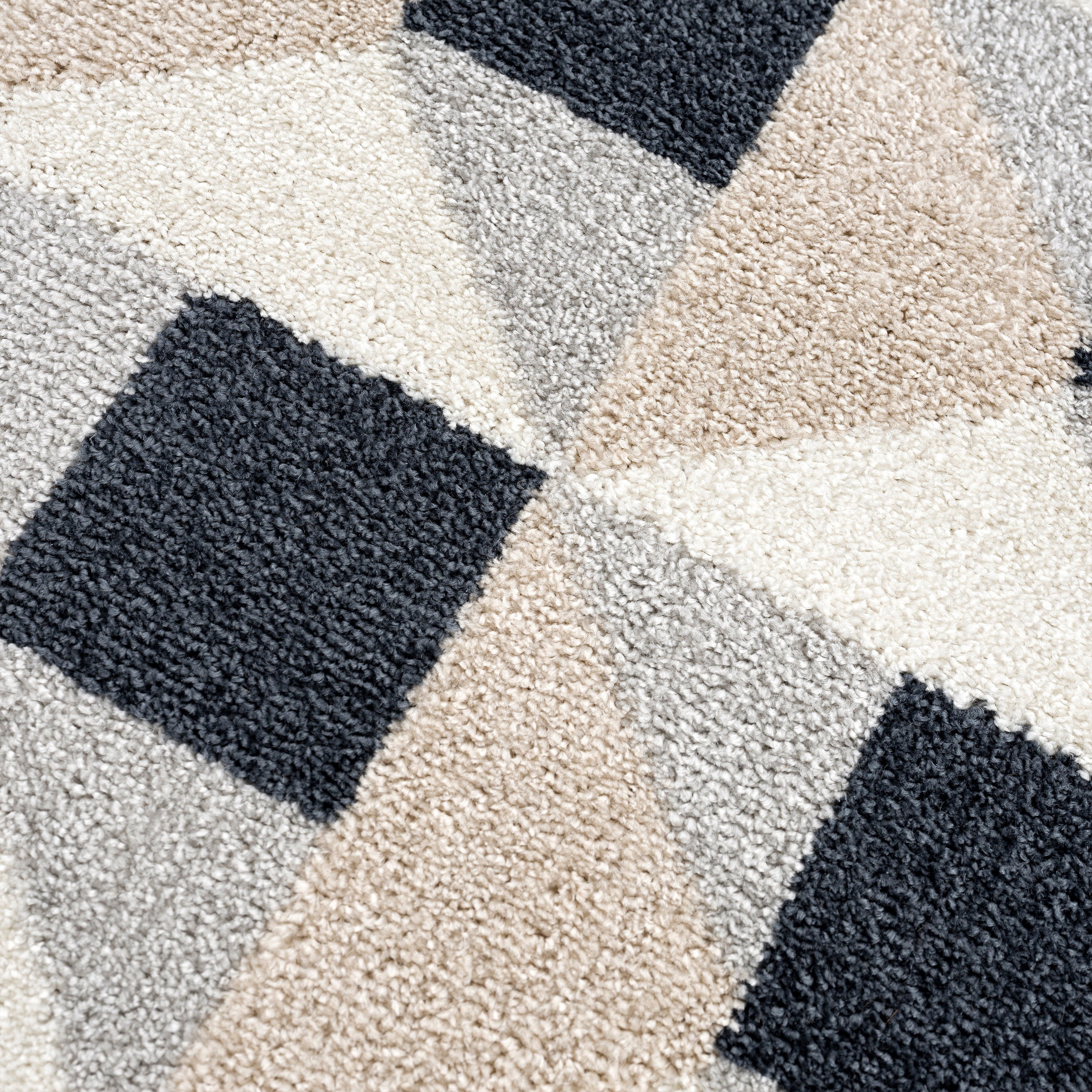 Abani Rugs Nuevo NUE100A Square Grid Pattern Cream Black Area Rug 7'9 ...