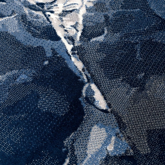 Abani Rugs Regal REG110A Blue Grey Marble Ice Design Area Rug 4' x 6' - Blue