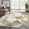 thumbnail image 1 of Abani Savoy Collection Area Rug Mid Century Modern Bedroom Living Room Decor Floor Rug 4 x 6 Green Cream, 1 of 8