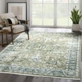 thumbnail image 1 of Abani Savoy Collection Area Rug Mid Century Modern Bedroom Living Room Decor Floor Rug 6 x 9 Blue Green, 1 of 8