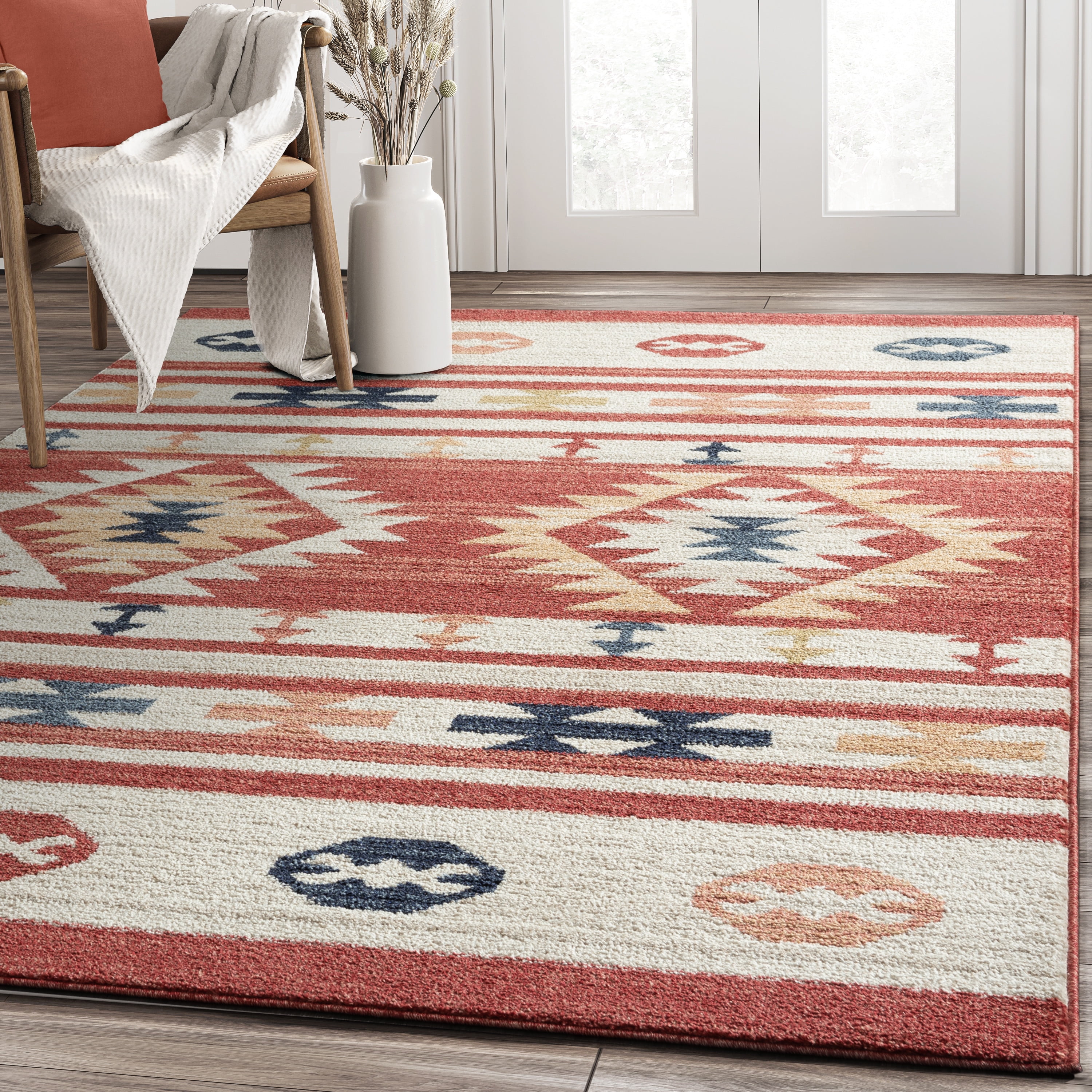 Abani Sedona Collection Area Rug Mid Century Modern Bedroom Living Room ...