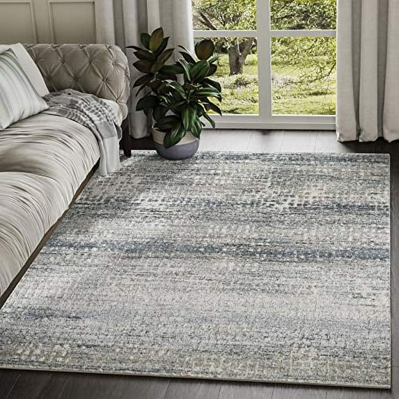 Abani Vista Collection Modern 2'2" x 8' Grey Ivory Mesh Runner Rug