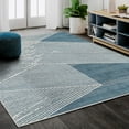 thumbnail image 1 of Abani Vista Collection Modern 4' x 6' Blue Beige Diagonal Lines Area Rug, 1 of 5