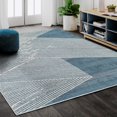 thumbnail image 1 of Abani Vista Collection Modern 7'9" x 10'2" Blue Beige Diagonal Lines Area Rug, 1 of 5