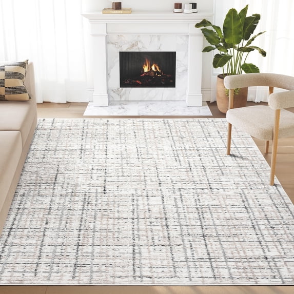 Abani Viva Collection Area Rug Mid Century Modern Bedroom Living Room Decor Floor Rug 6 x 9 Gray
