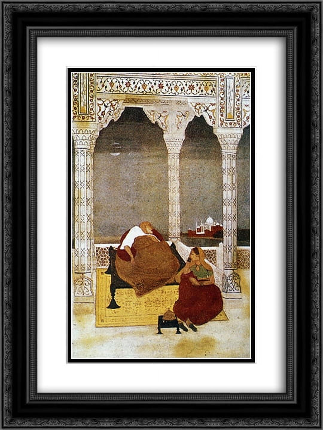 Abanindranath Tagore 2x Matted 20x24 Black Ornate Framed Art Print 'The