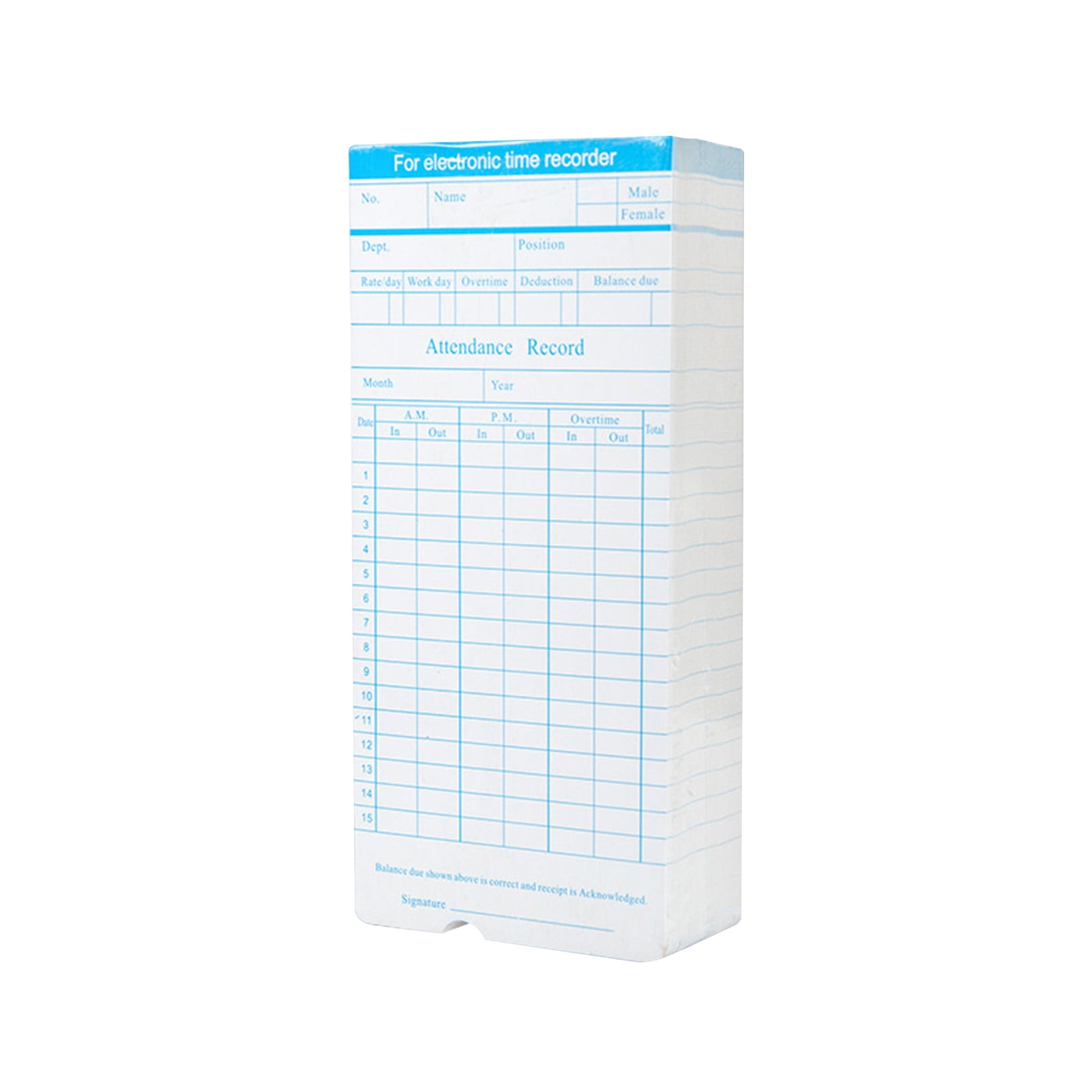 Abanopi 90pcs/ Pack Time Cards Timecards Monthly 2-sided 18 * 8.4cm for ...