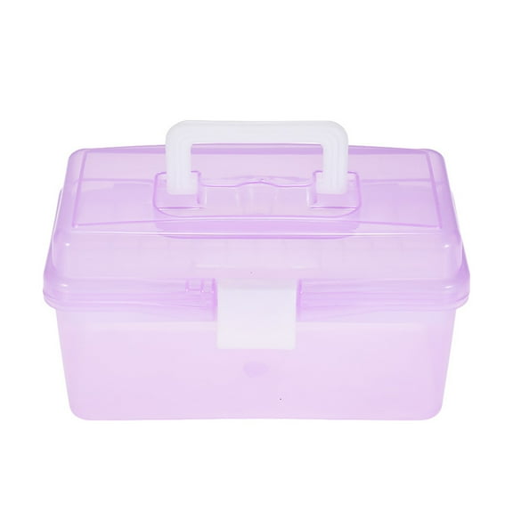 Abanopi Clear Art Storage Box Watercolor Oil Painting Supplies Multipurpose Case Portable for Artists Students Purple