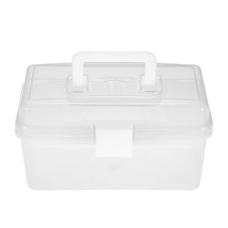 Bright Creations Art and Craft Supply Case, Clear Storage Art Tool Box, Organizer with 2 Trays (9 x 5 x 4.25 in)