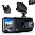 thumbnail image 1 of Abask Dash Cam Front and Rear with 32G SD Card,1080P+1080P Dash Camera for Cars,Front 170° Wide Angle + Rear 140° 4 inch Display, 1 of 8