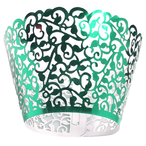 Abastado 100Pcs Cupcake Wrappers Artistic Bake Cake Paper Filigree Little Vine Lace Laser Cut Liner Baking Cup
