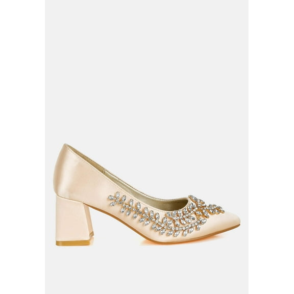 Abatina Satin Diamante Embellished Pumps