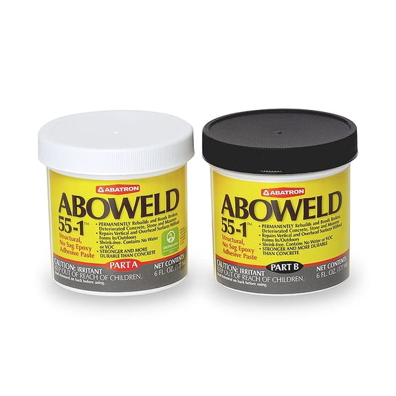 Abatron Aboweld 55-1 2- Part Structural Epoxy Paste - Concrete Crack Filler - Cement and Concrete Repair - Masonry - Strong Concrete Adhesive - Light Gray