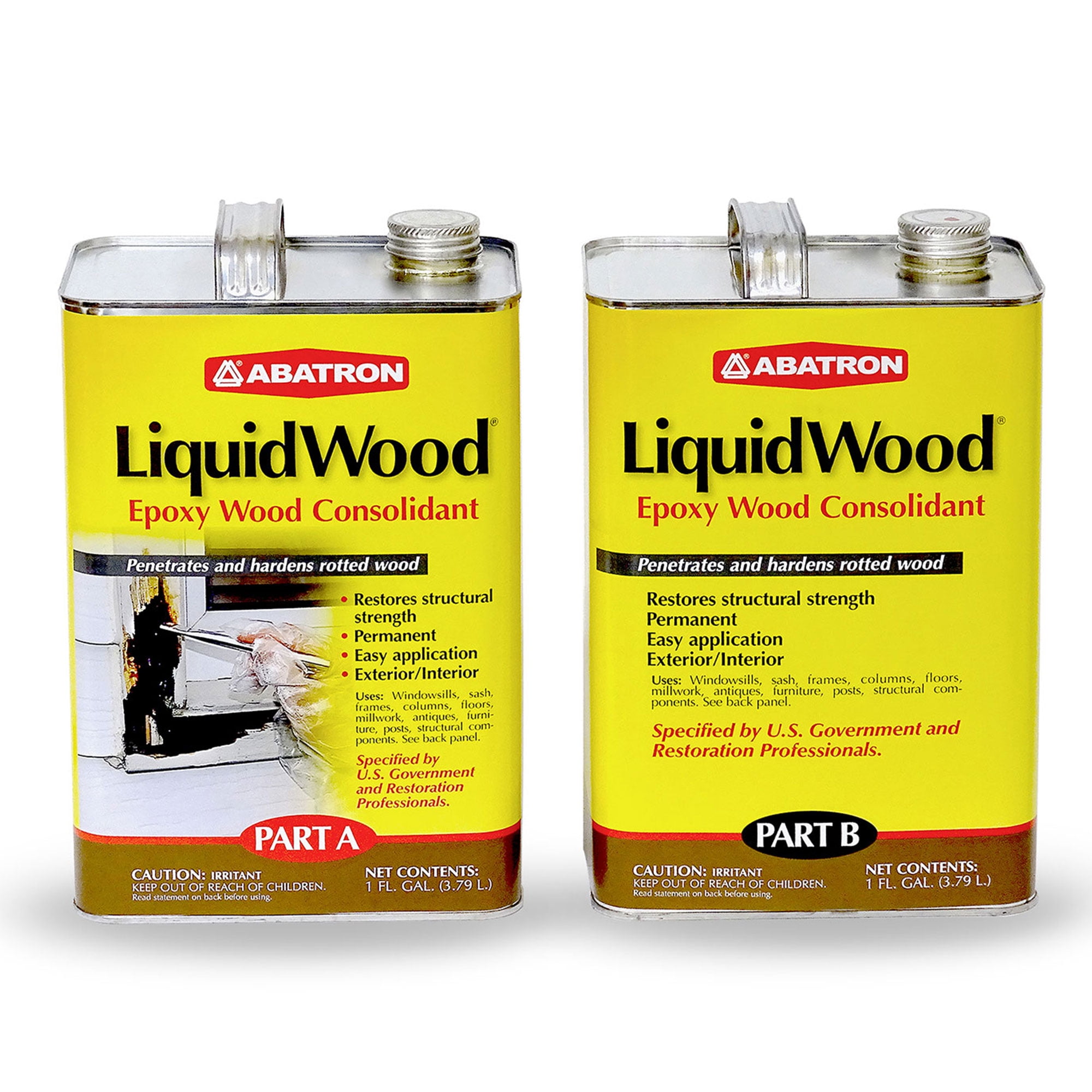 Abatron LW2GKR LiquidWood Epoxy Wood Hardener Compound, 2 Gallon Kit