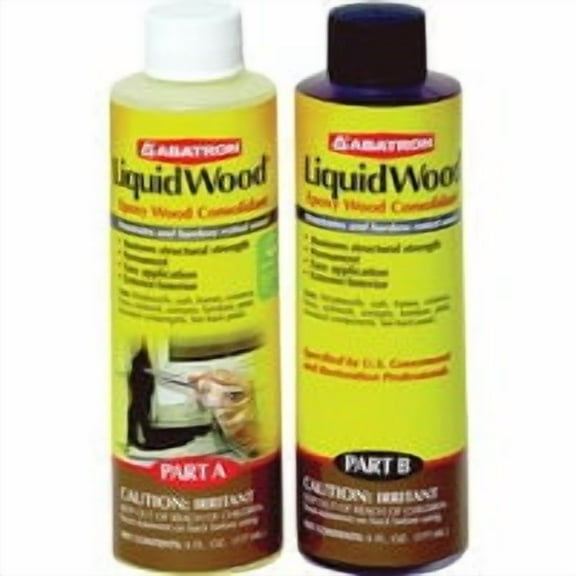 Abatron LiquidWood Epoxy Resin 2 Part Wood Hardener and Consolidant, 12 Ounce