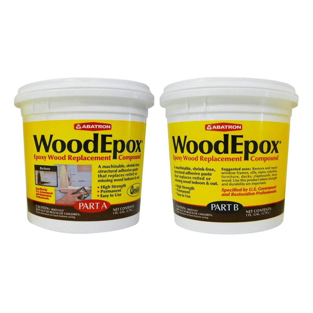 Abatron WoodEpox - Composto Epossidico Per Riparazione Legno, 2 Galloni (parte A E B) - 5