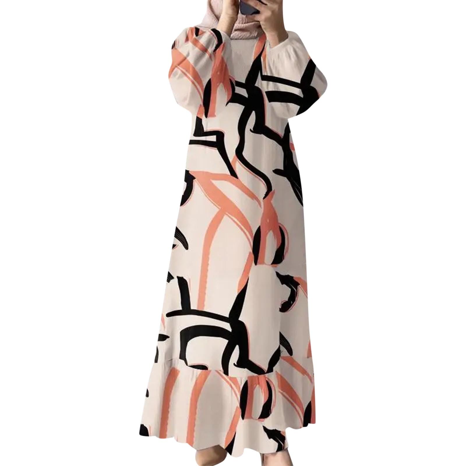 Abaya Dress for Muslim Elegant Long Sleeve Abaya Dress for Women Prayer ...