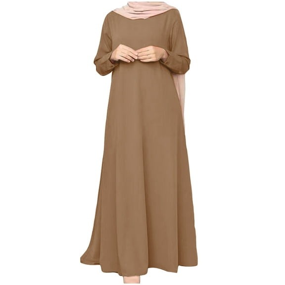 Abaya for Women Muslim Prayer Eid Ramadan Modest Dress Middle East Arabian Islamic Long Dubai Solid Caftan Robe