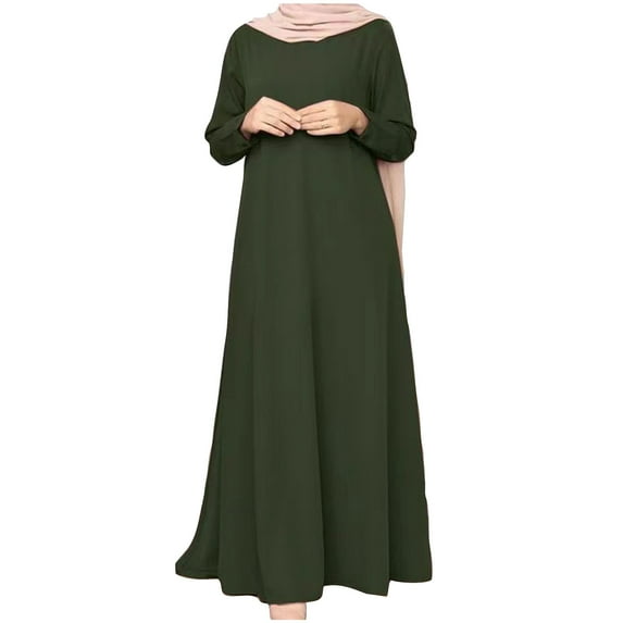 Abaya for Women Muslim Prayer Eid Ramadan Modest Dress Middle East Arabian Islamic Long Dubai Solid Caftan Robe