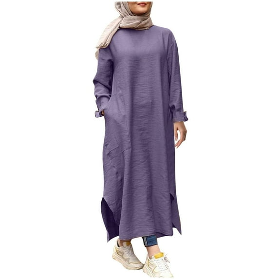 Abayas for Women Dress, One-Piece Long Sleeve Prayer Dress, Khimar Jilbab Kaftan Clothes, Size M
