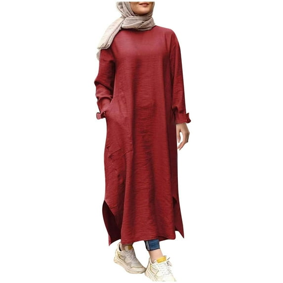 Abayas for Women Dress, One-Piece Long Sleeve Prayer Dress, Khimar Jilbab Kaftan Clothes, Size M