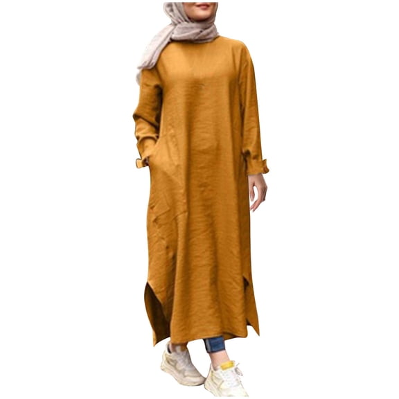 Abayas for Women Dress, One-Piece Long Sleeve Prayer Dress, Khimar Jilbab Kaftan Clothes, Size S
