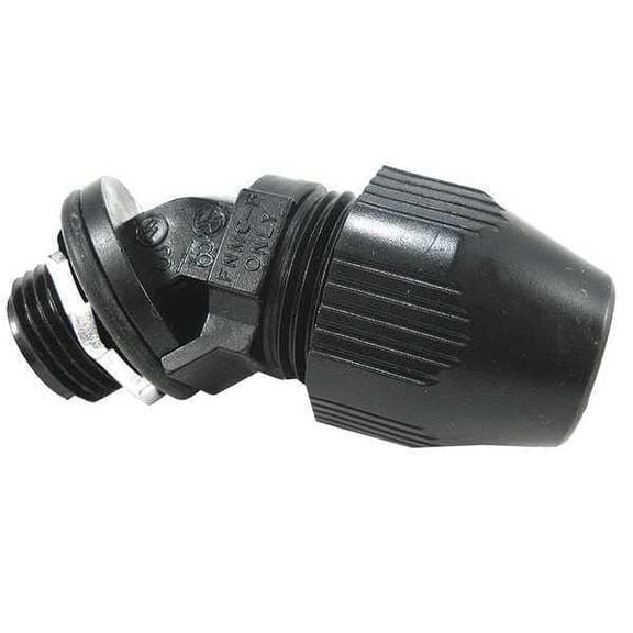 Abb Conduit Fitting 45 Deg Elbow, 2 in, Liquid-Tight, Plastic, Black LT4200P
