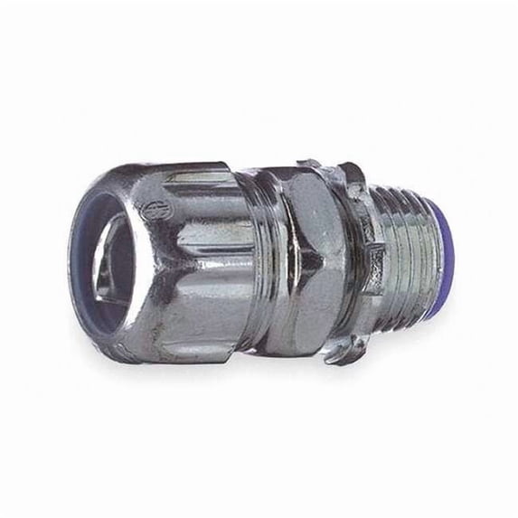 Conduit Fitting Connector, 3 in, Threaded, Steel, Electro Zinc Plated, Gray 5339