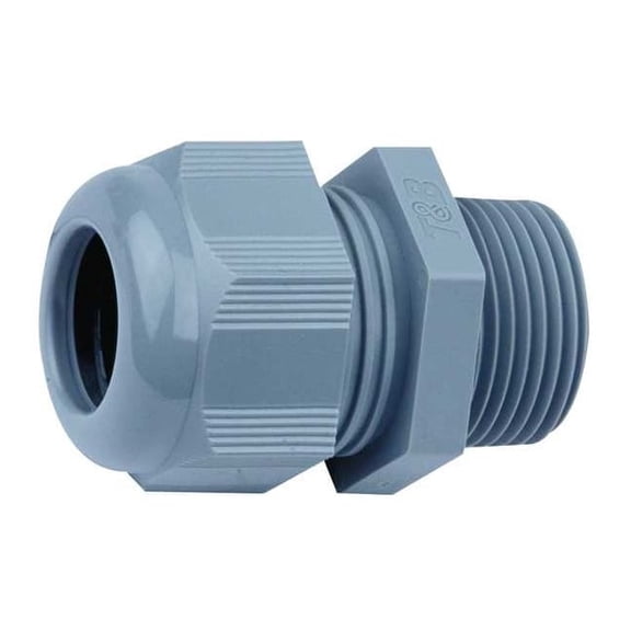 Conduit Fitting Grounding Connector, 3/4 in, Liquid-Tight, Nylon, Gray