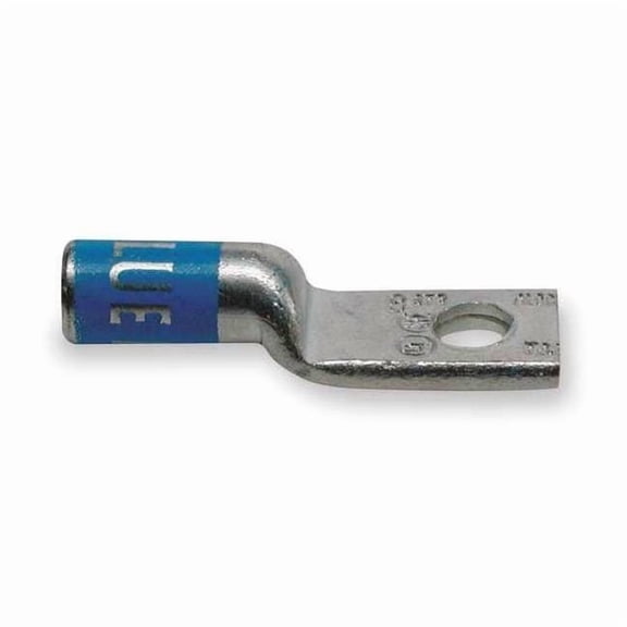 One-Hole Compression Lug, 4 AWG Max, 3/8 in Stud, Long Barrel, Aluminum, Green 60114