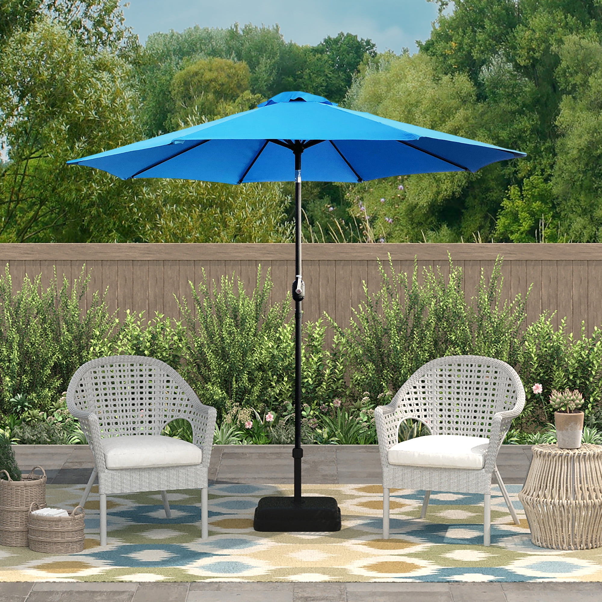 AbbLe 9 Feet Crank & Tilt Patio Umbrella-Aqua