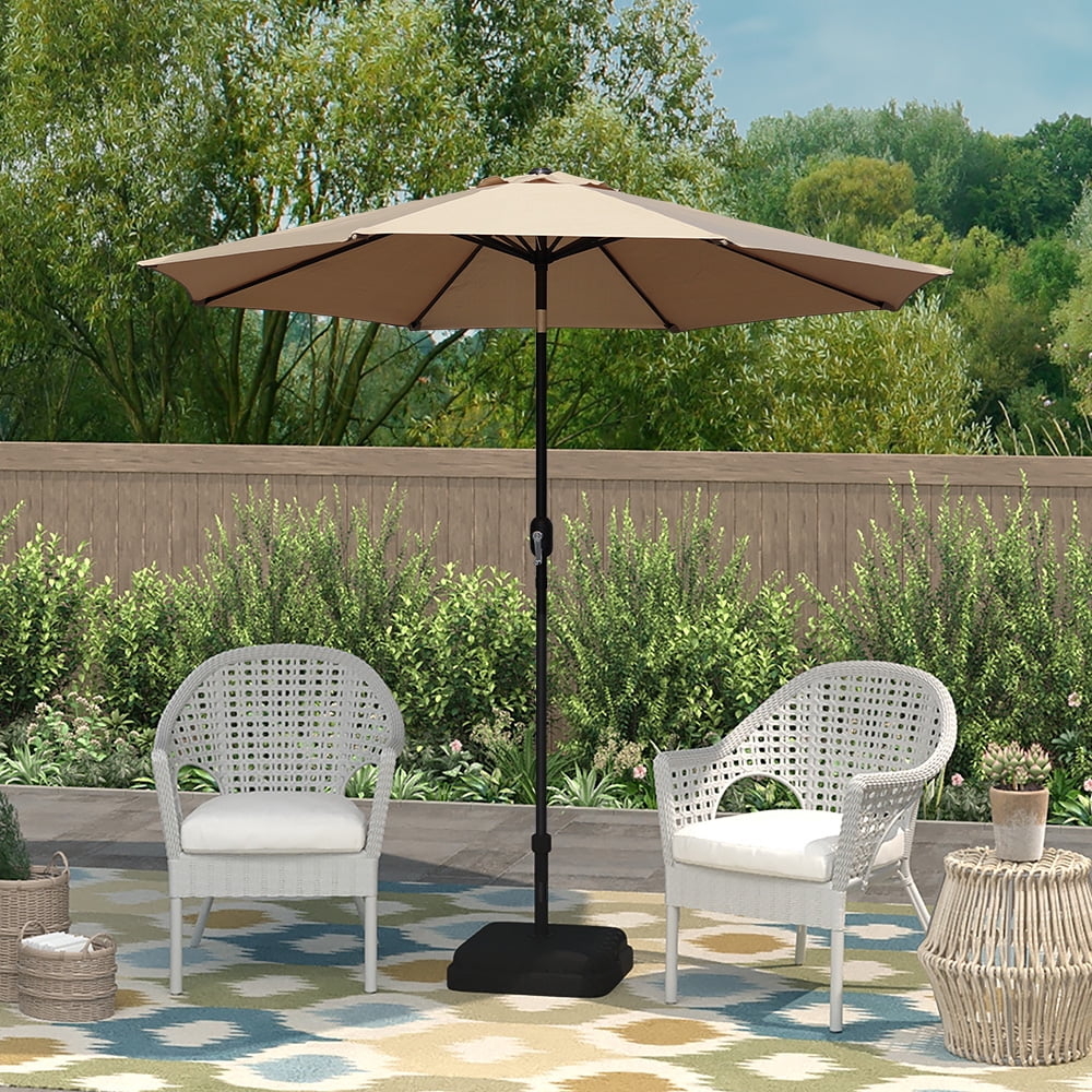 AbbLe 9 Feet Crank & Tilt Patio Umbrella-Tan