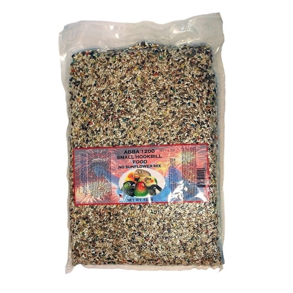 ABBA 1200 Small Hookbill Bird Seed Mix for Conures and Small Parrots, No Sunflower Seeds Formula, Seed & Grain Blend, Vacuum-Sealed for Freshness, 5 lb Bag, Made in USA