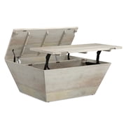 Simpli Home Abba 36 inch Wide Solid Mango Modern Lift Top Coffee Table in White Wash