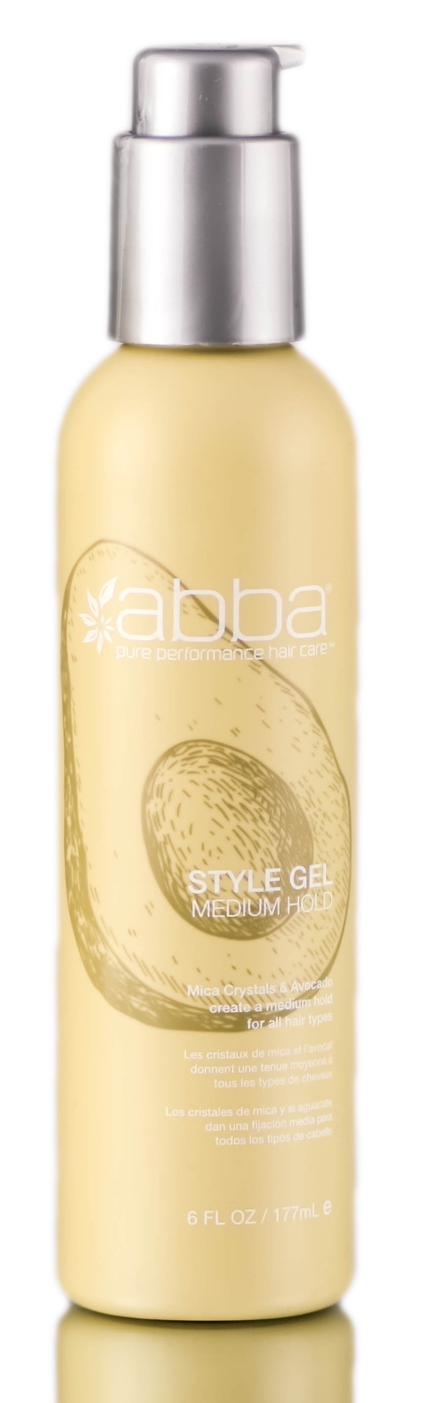 ABBA Style Gel, Medium Hold Mica Crystals & Avocado for All Hair