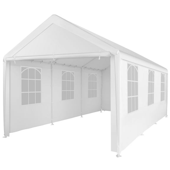 Abba Patio 10X20 ft Outdoor Canopy Carport Portable Car Tent Garage Shelter, White
