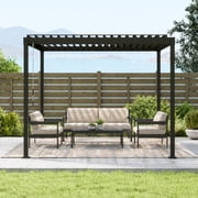 Abba Patio 10x 10 Outdoor Pergola, 80S Steel Frame w/ Adjustable Louvers Roof for Garden, Patio, Backyard, Charcoal