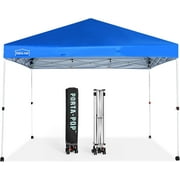 Abba Patio 10'x10' Outdoor Canopy Tent, Pop up Canopy Tent w/ Carry Bag, Blue(4 Wheels)