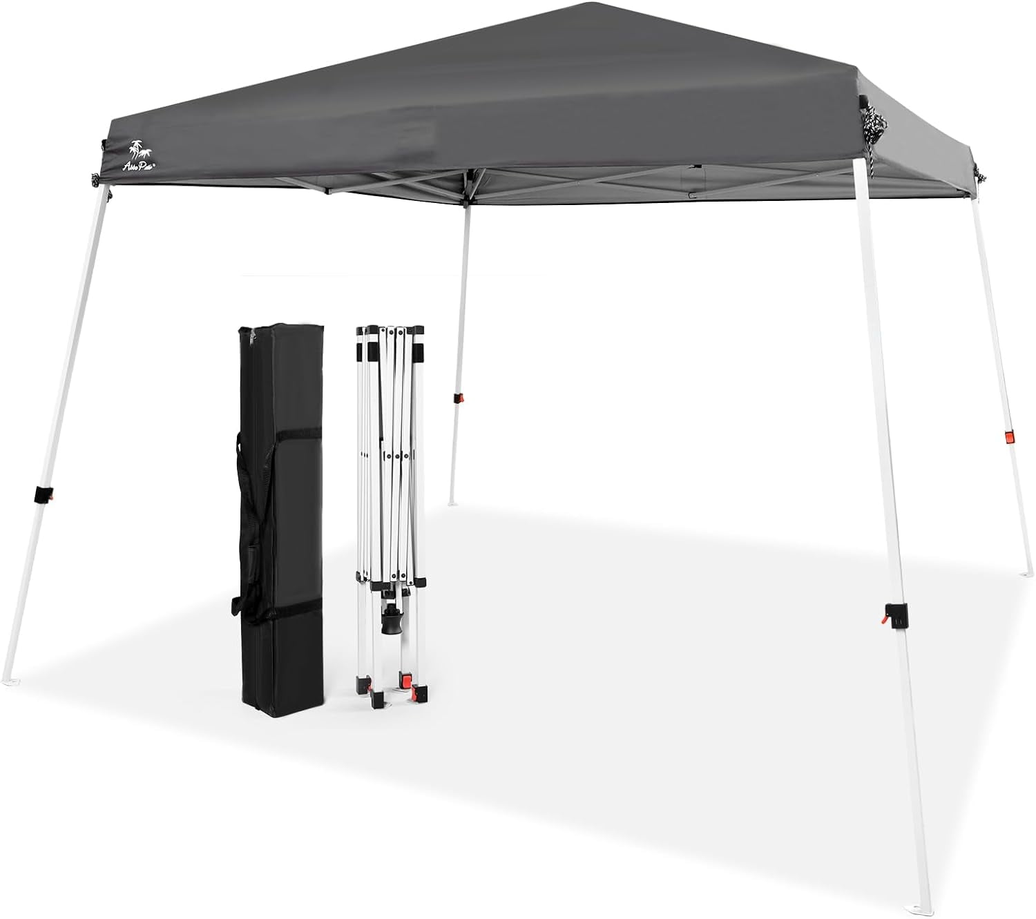 Gray 10x10 Waterproof UV-Resistant Steel Frame Canopy Tent