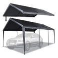 thumbnail image 1 of Abba Patio 10x20 ft Carport Replacement Canopy Top Cover, Grey - Outdoor Cars Shelter (Frame Not Included), 1 of 10