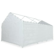 Abba Patio 10x20 ft Carport Sidewall Tarp Replacement, White - Top&Frame Not Included