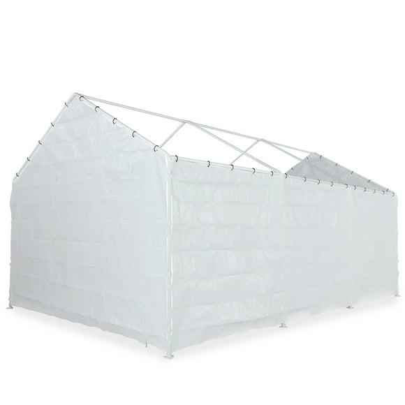 Abba Patio 10x20 ft Carport Sidewall Tarp Replacement, White - Top&Frame Not Included