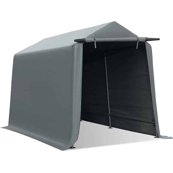 Abba Patio 7' x 12' Storage Shelter Tent, Outdoor Carport for Motorcycle, ATV, Bike or Garden Tools, Gray