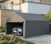 Abba Patio 12x20 ft Carport, Large Heavy Duty Car Tent Canopy w/ Sidewalls & Doors, Gray
