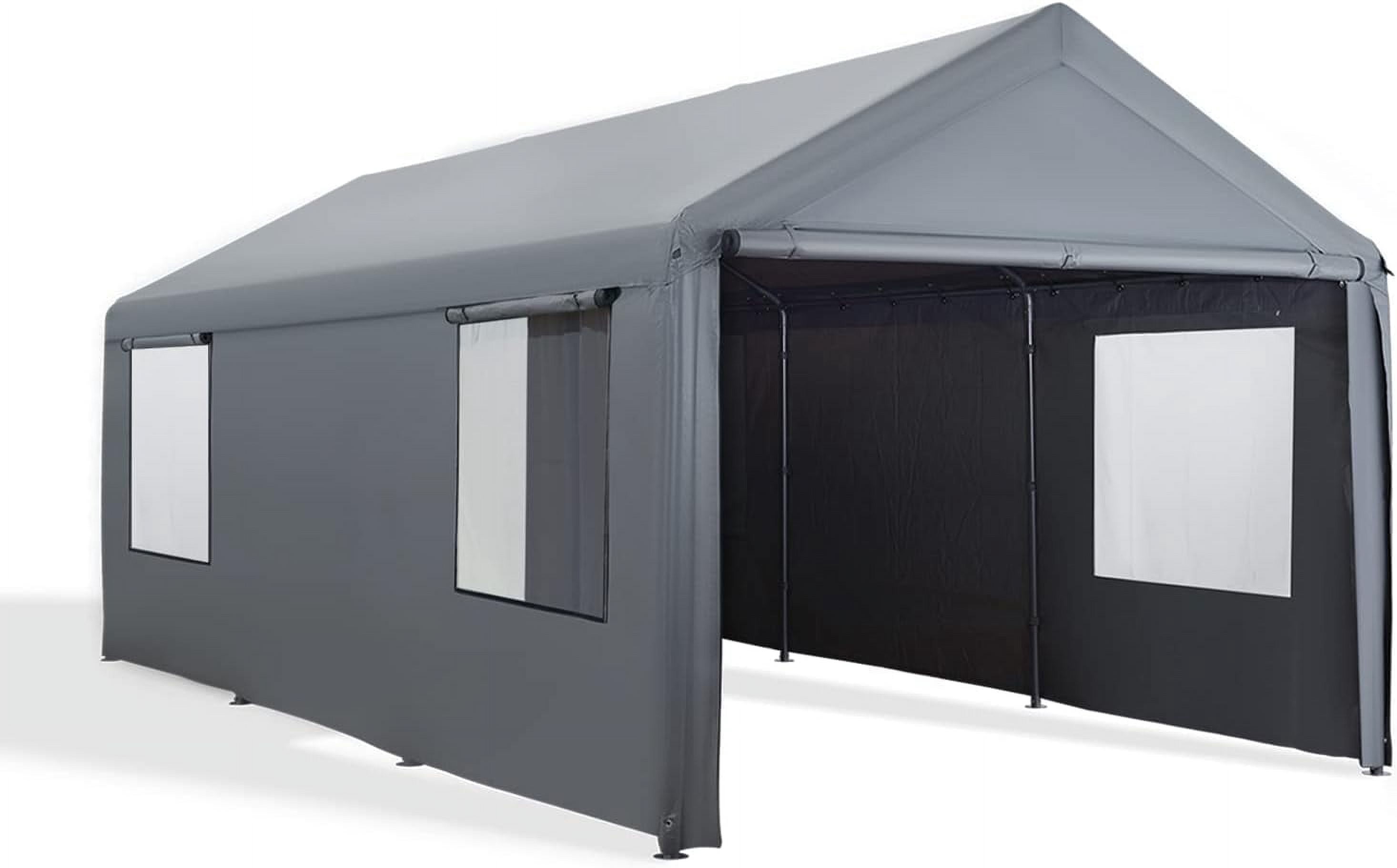 Abba Patio 12' x 20' Storage Shelter Tent, Outdoor Carport for Motorcycle, ATV, Bike or Garden Tools, Gray