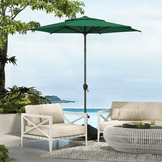green patio umbrella base HOMSHADE 9FT Outdoor Umbrella, Pool Umbrella, Apple Green, No crafted details 9' Aluminum Auto Tilt Patio