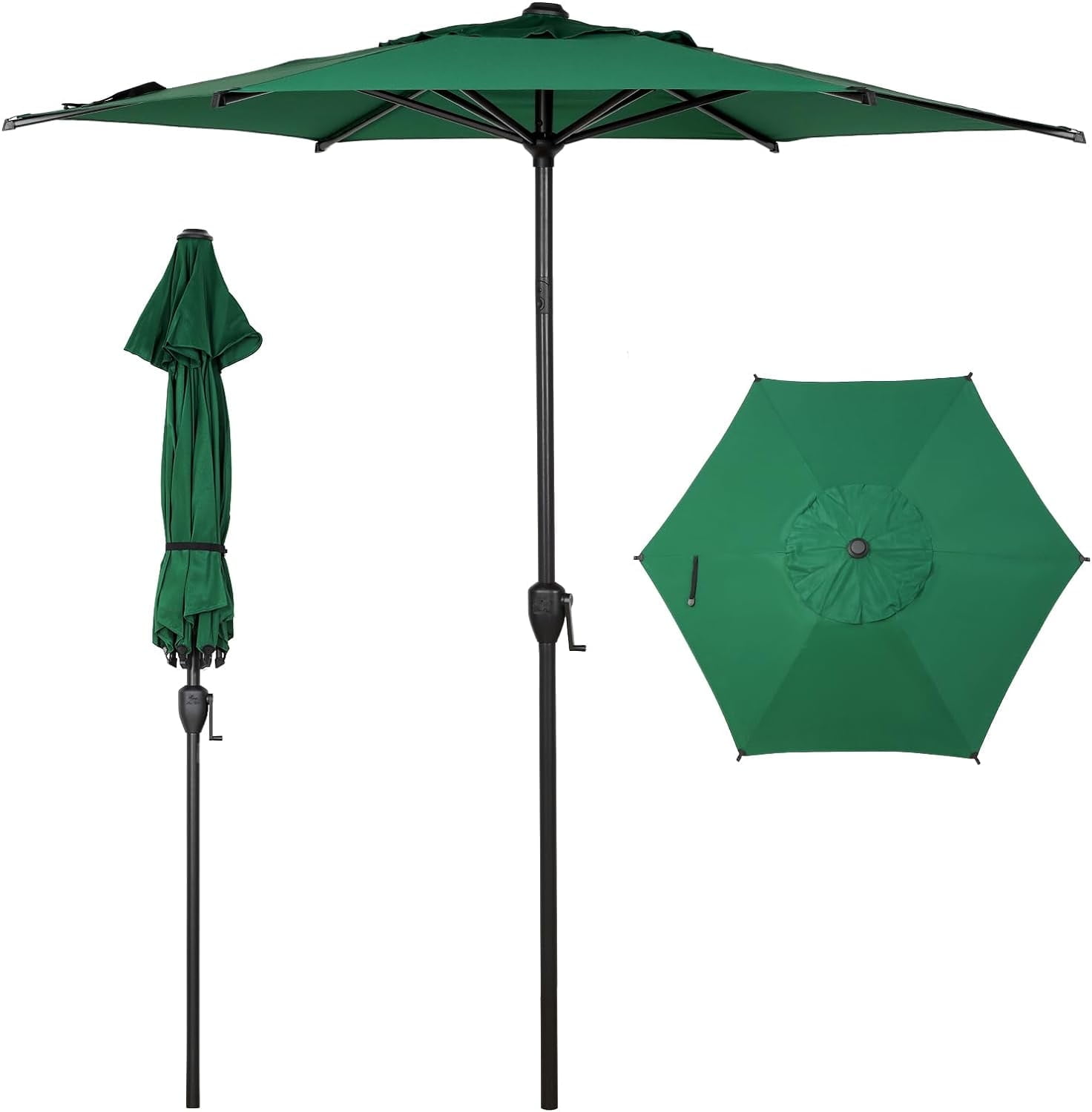 Abba Patio 7.5ft Outdoor Patio Umbrella w/ Push Button Tilt and Crank
